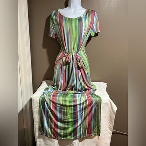 Vibrant Striped Maxi Dress